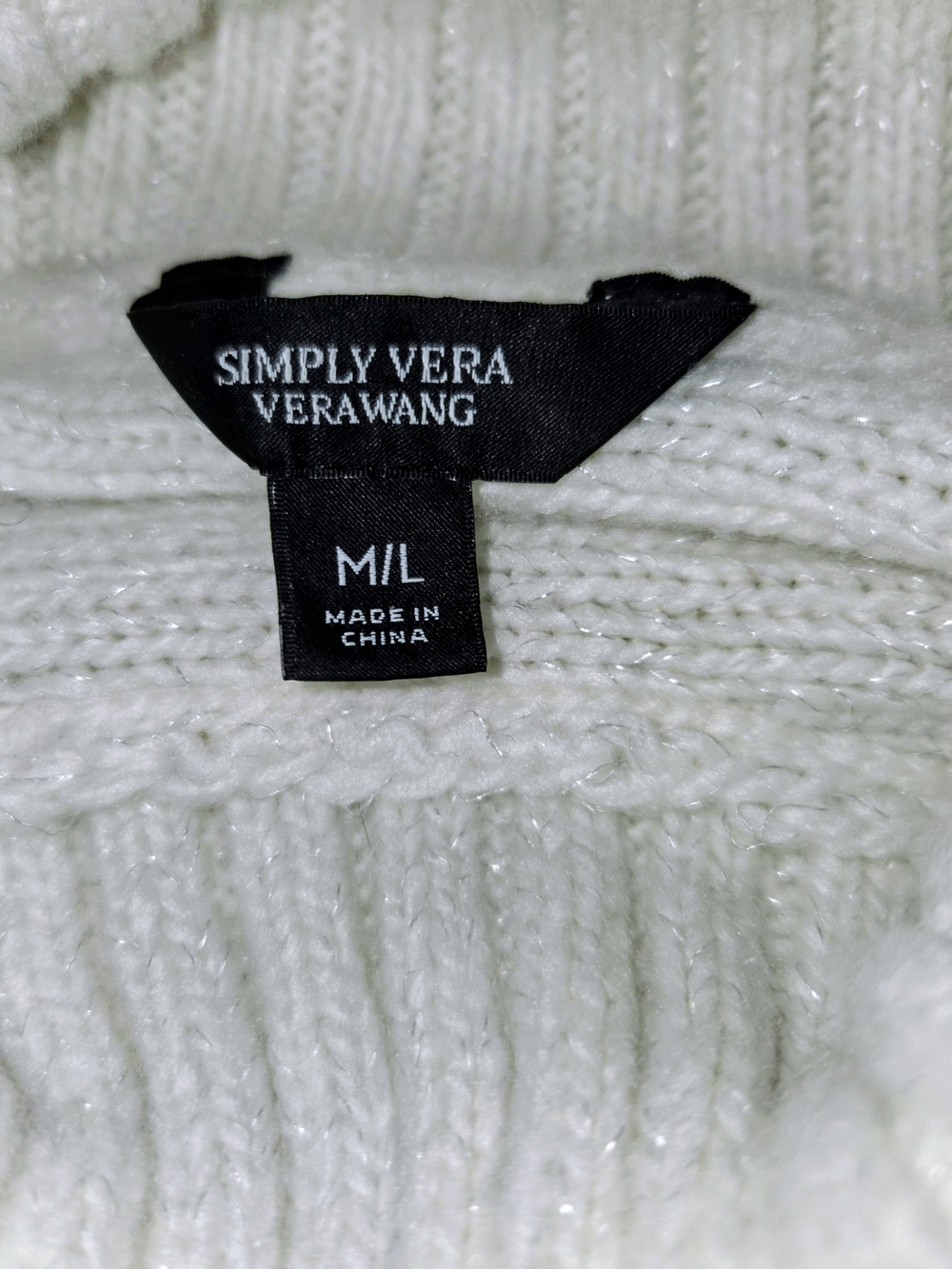 Simply Vera Vera Wang Cream Cable Turtleneck Sweater